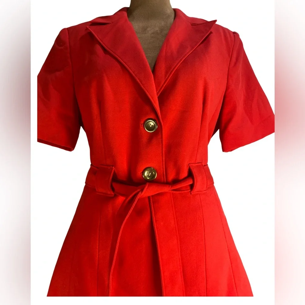 Signature by Larry Levine Belted Short Sleeve Business Jacket‎ Blazer Size 4